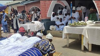 CHIEFS OF OONI OF IFE LIE FLAT TO GREET THE KING AS HE WELCOMES HIS TWINS