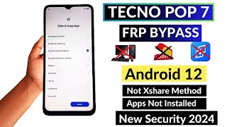 Tecno Pop 7 FRP Bypass 2024 | Tecno BF6 Frp Bypass  Without pc Android 12| Google Account Unlock