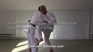 Self-Defense Clinch, Part 2: Off-Balancing, Knee Kicks, Bumps and Trips for Take-Downs and Throws