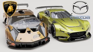 MAZDA RX Vision GT3 Concept Vs LAMBORGHINI ESSENZA SCV 12 by Heavenz ART