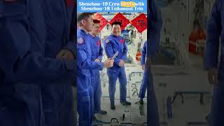 Shenzhou-19 crew meets with Shenzhou-18 taikonaut trio#fyp #fypシ #china  #hi-tech#shenzhou-19