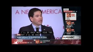 SEN. MARCO RUBIO RUMBO A LA  NOMINACÓN,  HABLA AL ESTADO DE IOWA