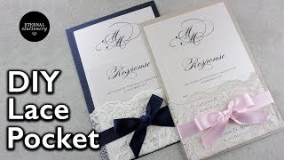 How to make your own lace pocket wedding invitations | Easy DIY invitation