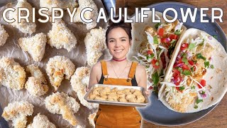 Crispy Breaded Cauliflower Tacos (Air Fryer Recipe)