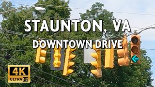 Staunton, Virginia, USA - Driving Video with Live Street Sound || 4k