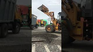 Construction working for road | rocks dumping on dump trucks