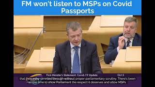 First Minister won't listen to MSPs on Covid Passports