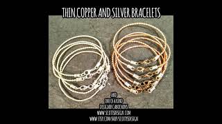 Thin copper and silver bracelets