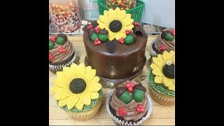 Fall Cake with Cupcakes Tutorial