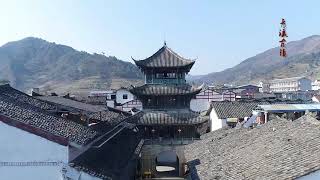 Qingxi ancient building town, sichuan city photography scenery video background