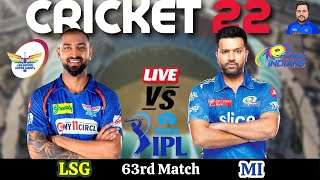 🔴LIVE : TATA IPL 2023 | LSG vs MI | Cricket 22 | blackops rebornyt