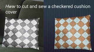 How to cut and sew the plaid cushion cover