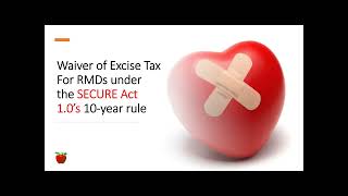 Free Webinar: IRS Extends RMD Excise Waiver and Waives the 60-Day Deadline for 2023 Age 72 RMDs