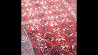 Afghan vintage kundazi wazari Gul handmade knotted tribal style rug.