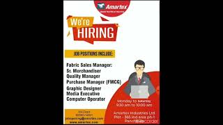 AMARTEX INDUSTRIES LTD. hiring for different profiles!!!