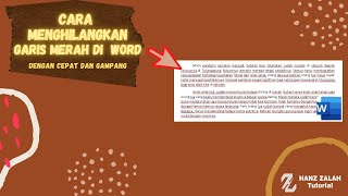 Cara menghilangkan garis merah di word