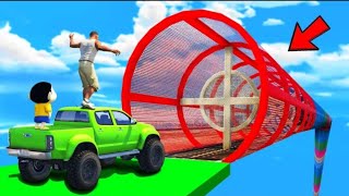 SHINCHAN AND FRANKLIN TRIED THE IMPOSSIBLE SPINNIN TUNNEL PARKOUR CHALLENGE GTA 5