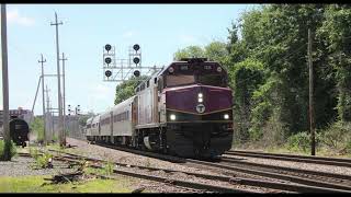 HD Rare MBTA Geometry Test Train Tests the Haverhill Line w/ the AMTK Corridor Clipper Car June 2022