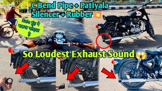 C Bend Pipe+Patiyala Silencer+Rubber💥| Royal Enfield Silencer Rubber Use Explained | Live Sound 🔥