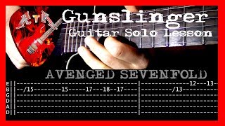 Gunslinger Guitar Solo Lesson - Avenged Sevenfold (with tabs)