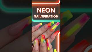 Neon Nail Art Designs 🔥 | Summer Acrylic Nails 2021 #shorts