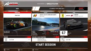 20.07.23 ACC 1.9/PS5 with new Ferrari 296 GT3 at Spa, my 2nd best lap time of 2.18.962