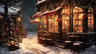 Smooth Jazz Music in a Snowy Coffee Shop Ambience (Winter & Snow Falling)