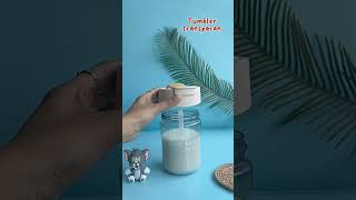 Botol Plastik Mini Transparan ONE BAY 2 In 1 Botol Minum Sedotan 420Ml / TUMBLER TRAVEL CUP C149