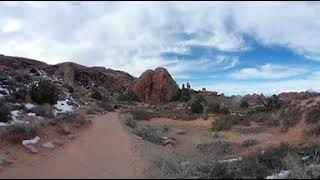 360 Degree Video Drive Arches National Park Devils Garden walk to Landscape Arch