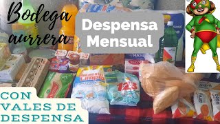 Despensa mensual 🛒 en Bodega Aurrera 🧶con vales de despensa !!!! te doy precios 🤑