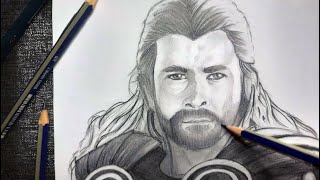 Drawing Thor (God of Thunder) (Chris Hemsworth) | Thor: Love and Thunder | Graphite