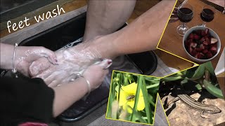 Washing my Husband's Feet by the Fire #asmr