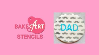 Dad Mustache Cookie: How to Decorate a Father's Day Cookie with Stencils