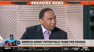 FIRST TAKE | Stephen A. BREAKING Derrick Henry could out of season after injury in Titans def. Colts