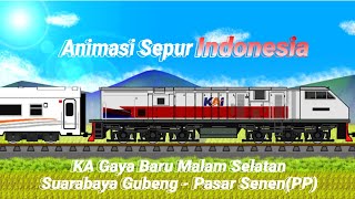 Kereta Api Gaya Baru Malam Selatan • Animasi Sepur🇮🇩