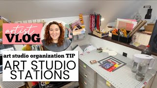 Organize Your Art Studio -- Julie's Artist Vlog 50: Art Studio Stations