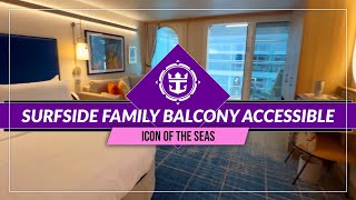 Icon of the Seas | Surfside Family Balcony Accessible (H3): Cabin Tour