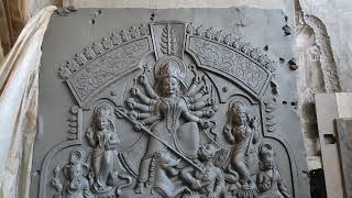 Durga clay idol making relief mural small size Most easy beautiful face | Art Tech