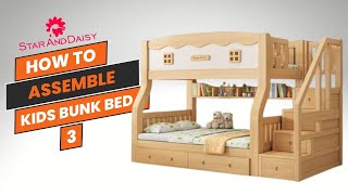 How to Assemble Kids Bunk Bed all parts Ladder with Cabinets, Top bunk and Bottom Bunk Bed together?