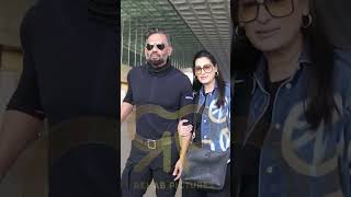 SUNIL SHETTY WITH WIFE FLY FROM MUMBAI SPOTTED AT AIRPORT