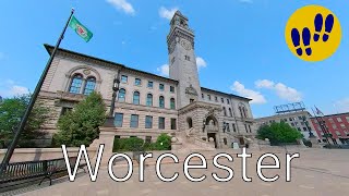 Walking Through Vibrant Worcester Massachusetts - HD