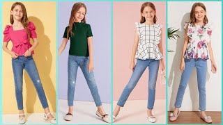 Great denim outfits for little girls || Children wearing denim jeans outfit || Jeans for baby