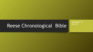 Day 259 or September 16th - Dramatized Chronological Daily Bible Reading