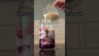 Iced blueberry latte at home! #asmr #blueberrycoffee #icedcoffee