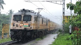 Train in Rain🌈🌧️ |MGR Chennai Cntl Mail Skipping KLAD By Enjoying Monsoon Showers | INDIAN RAILWAYS