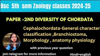 Bsc 5th sem zoology class|Cephalochordata, Branchiostoma, morphology,physiology,anatomy|with pyq#bsc