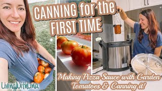 Learning how to Pressure Can for the FIRST TIME and Making Pizza Sauce with Tomatoes from my Garden!