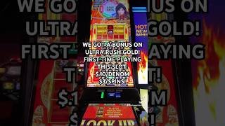 WE GOT A BONUS ON ULTRA RUSH GOLD! FIRST TIME PLAYING THIS SLOT! $.10/DENOM DOING $3/SPINS! #casino