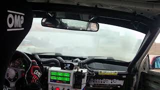 Randy Pobst t-boning Crown Vic at Road Atlanta Lemons Race 2023