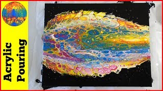 Primary CYM Colors Flip Cup with Negative Space Acrylic Pour Painting